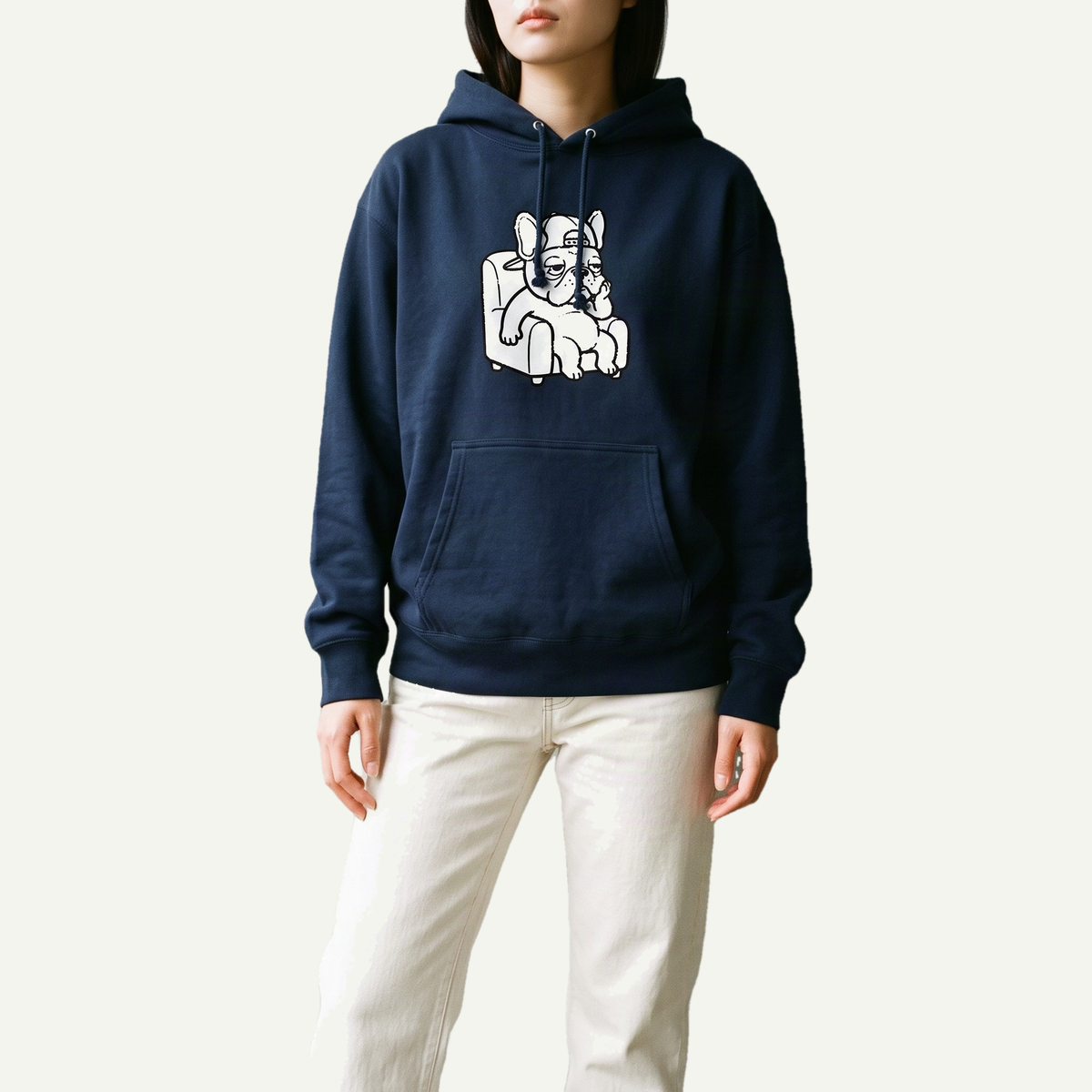 LAZY BUHIパーカー ネイビー 着用