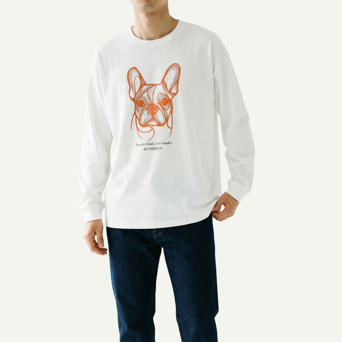 コンターラインブヒロングTシャツ