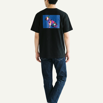 カラーブロッキングTシャツ(バックプリント)