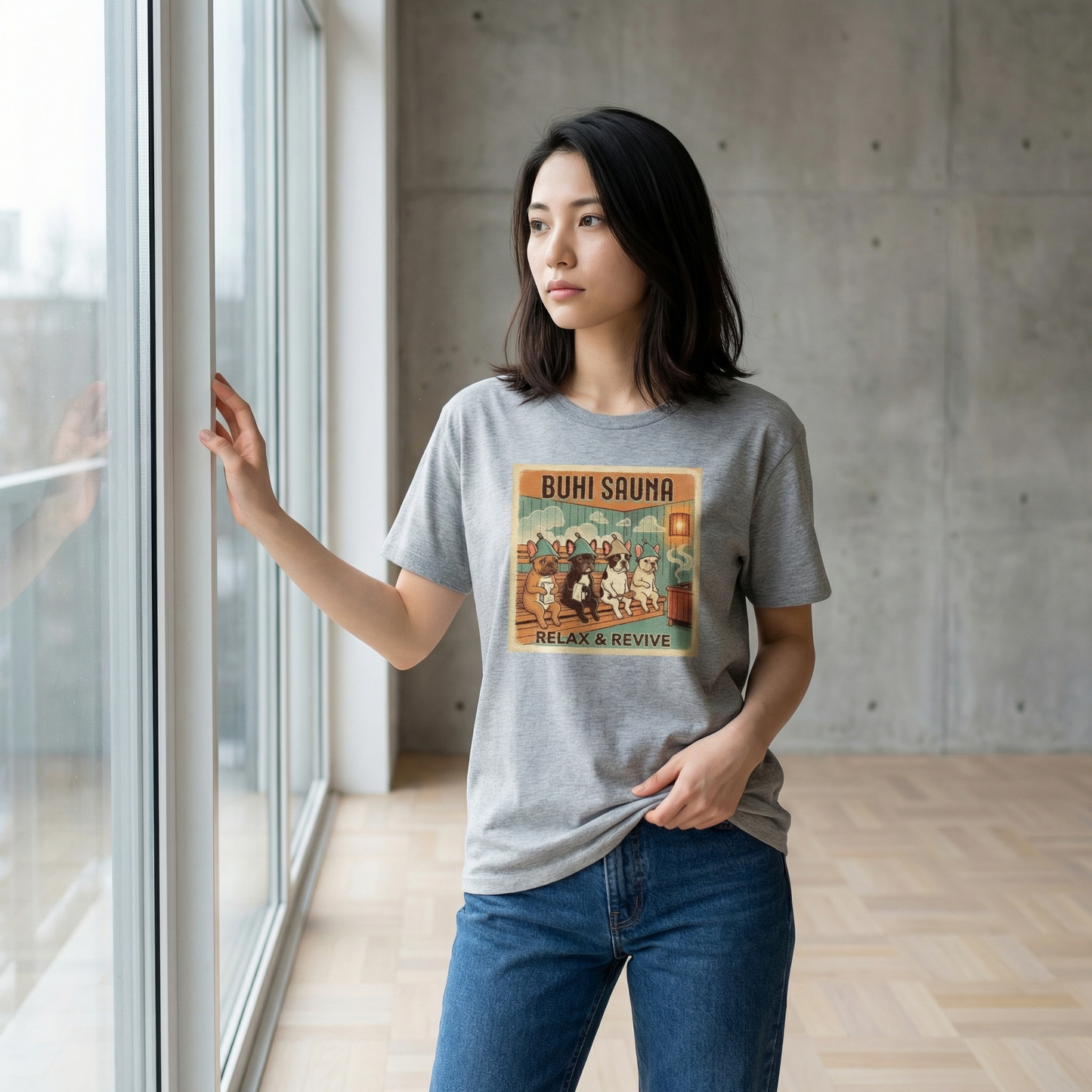 BUHI SAUNAビックシルエットTシャツ