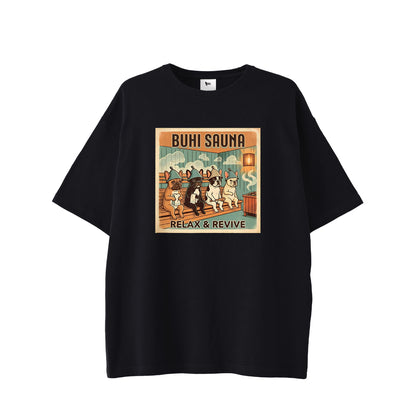 BUHI SAUNAビックシルエットTシャツ black image
