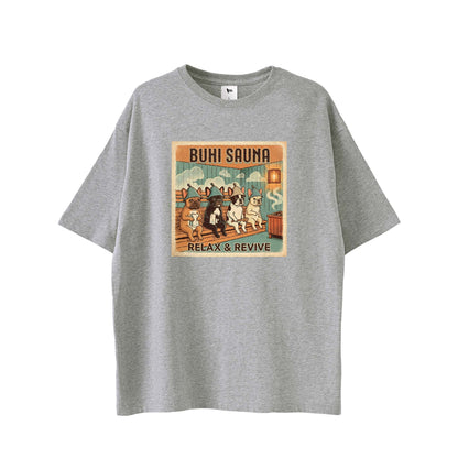 BUHI SAUNAビックシルエットTシャツ gray image