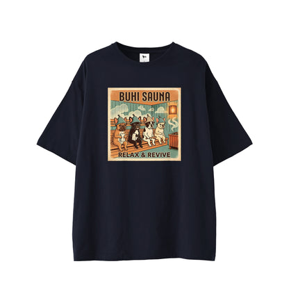 BUHI SAUNAビックシルエットTシャツ navy image