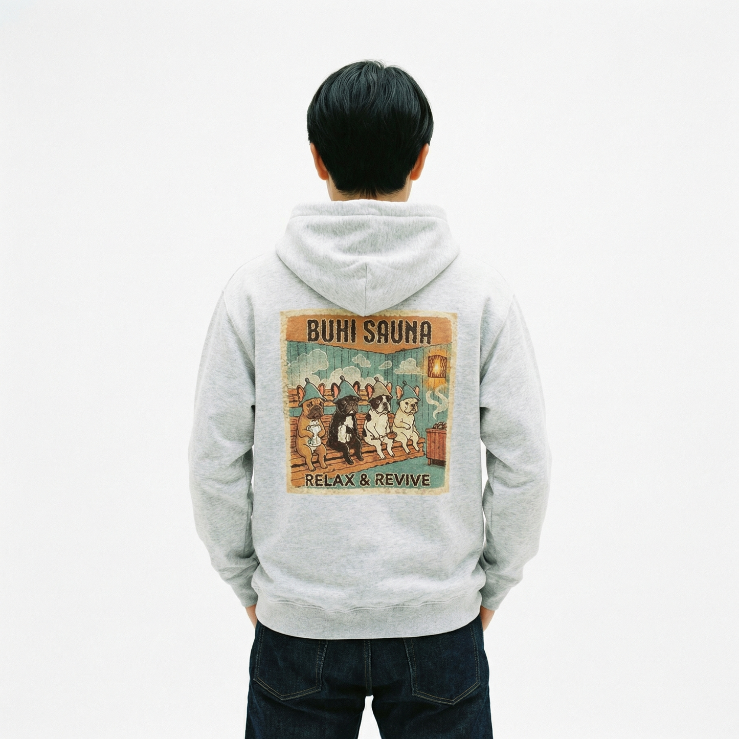 BUHI SAUNAフレンチテリージップパーカー
