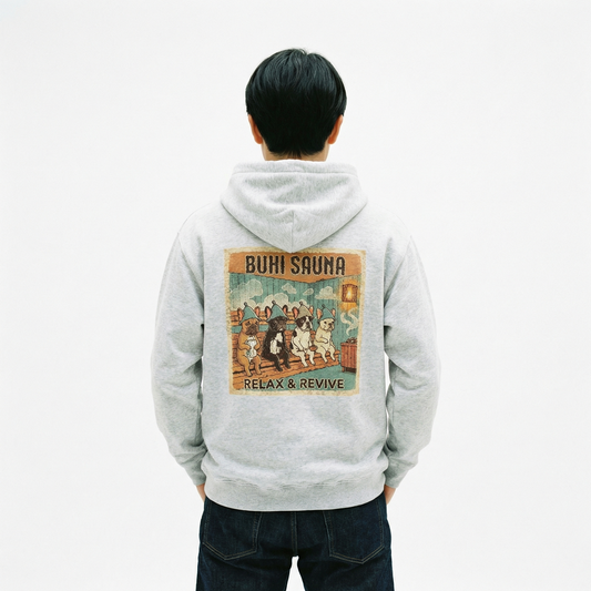 BUHI SAUNAフレンチテリージップパーカー