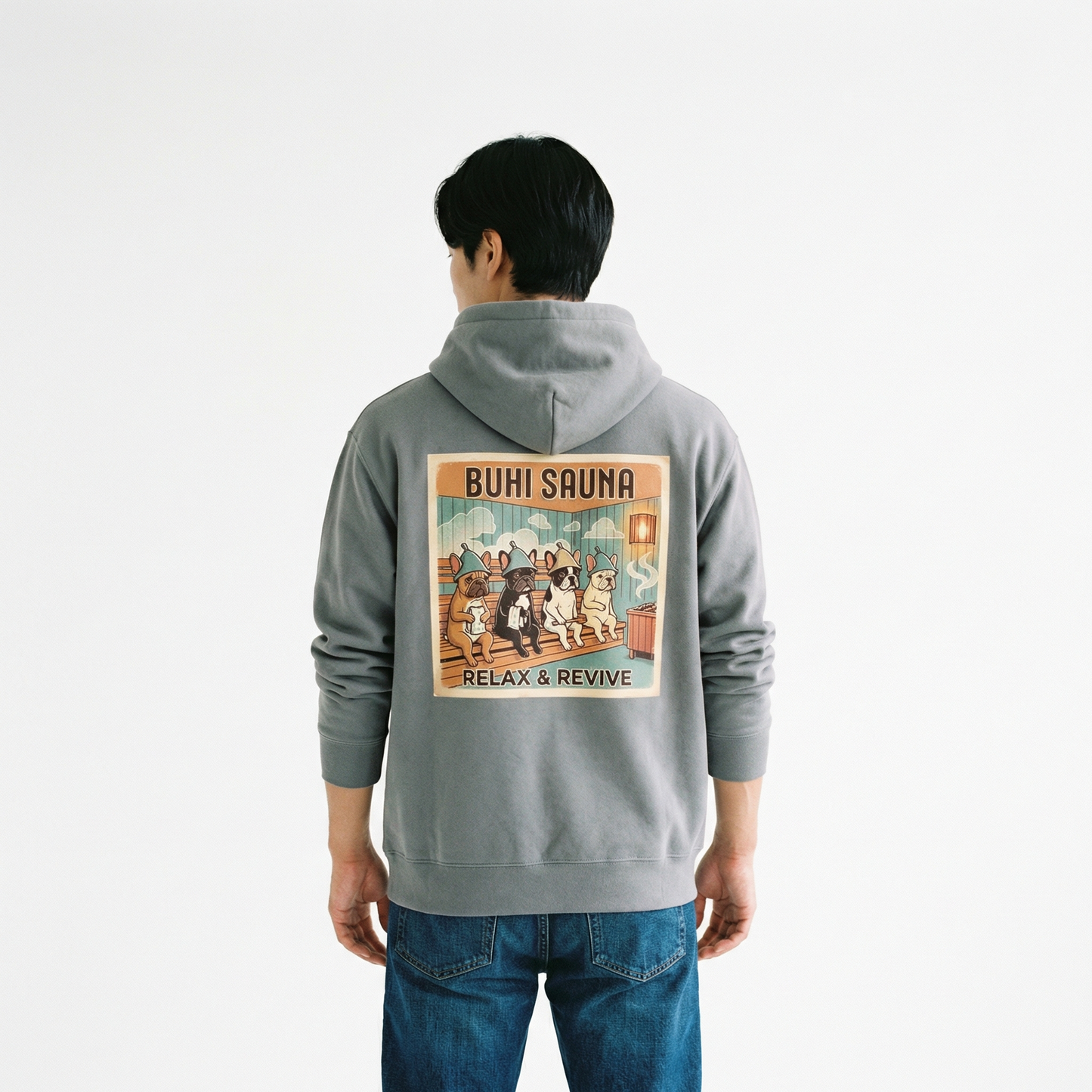 BUHI SAUNAフレンチテリージップパーカー