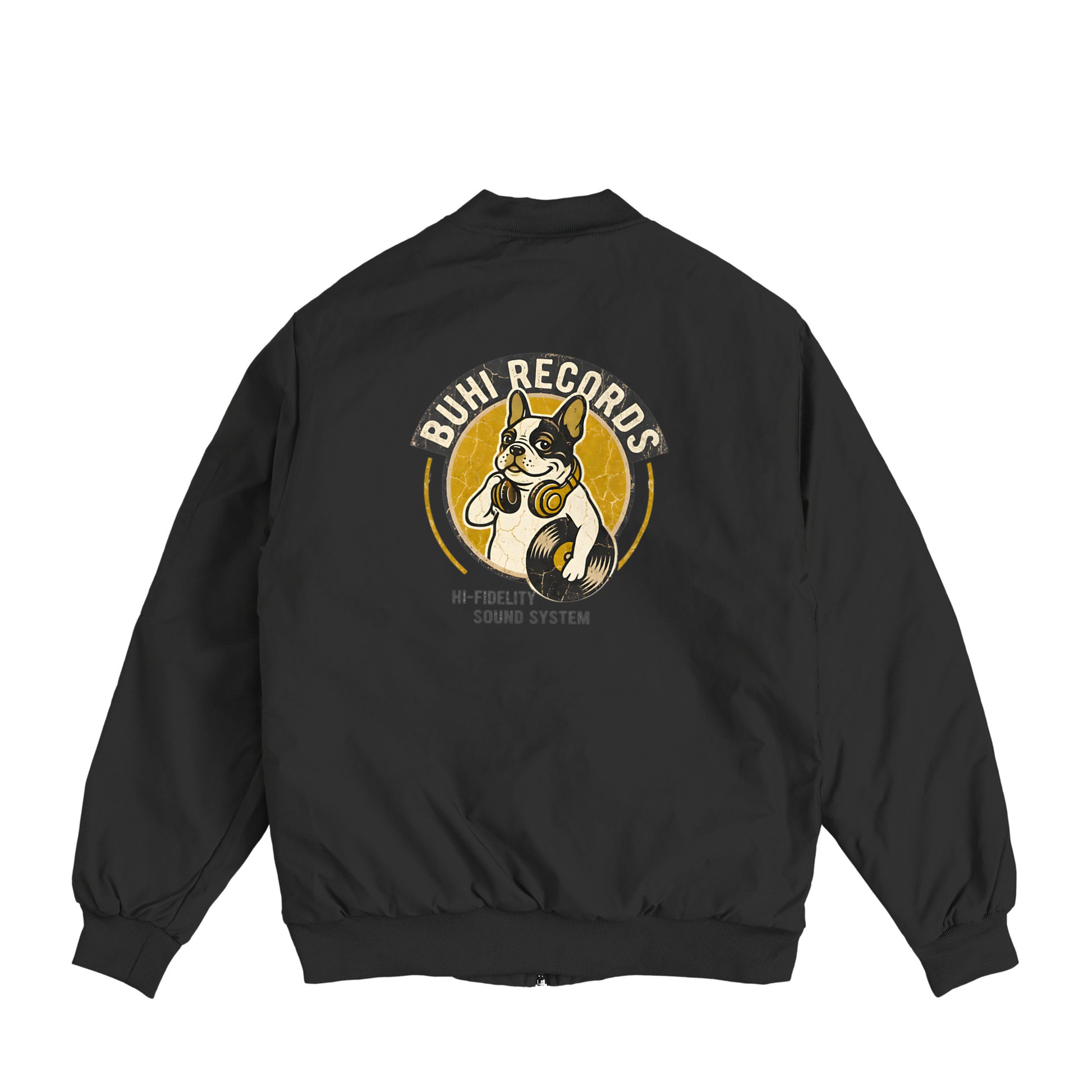 【BUHI RECORDS】バックプリント撥水ジャケット black image