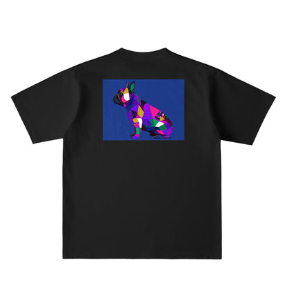カラーブロッキングTシャツ(バックプリント) deep-black image