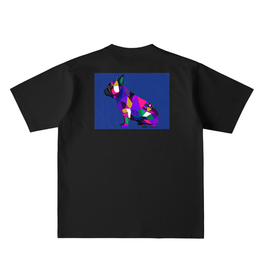 カラーブロッキングTシャツ(バックプリント) deep-black image