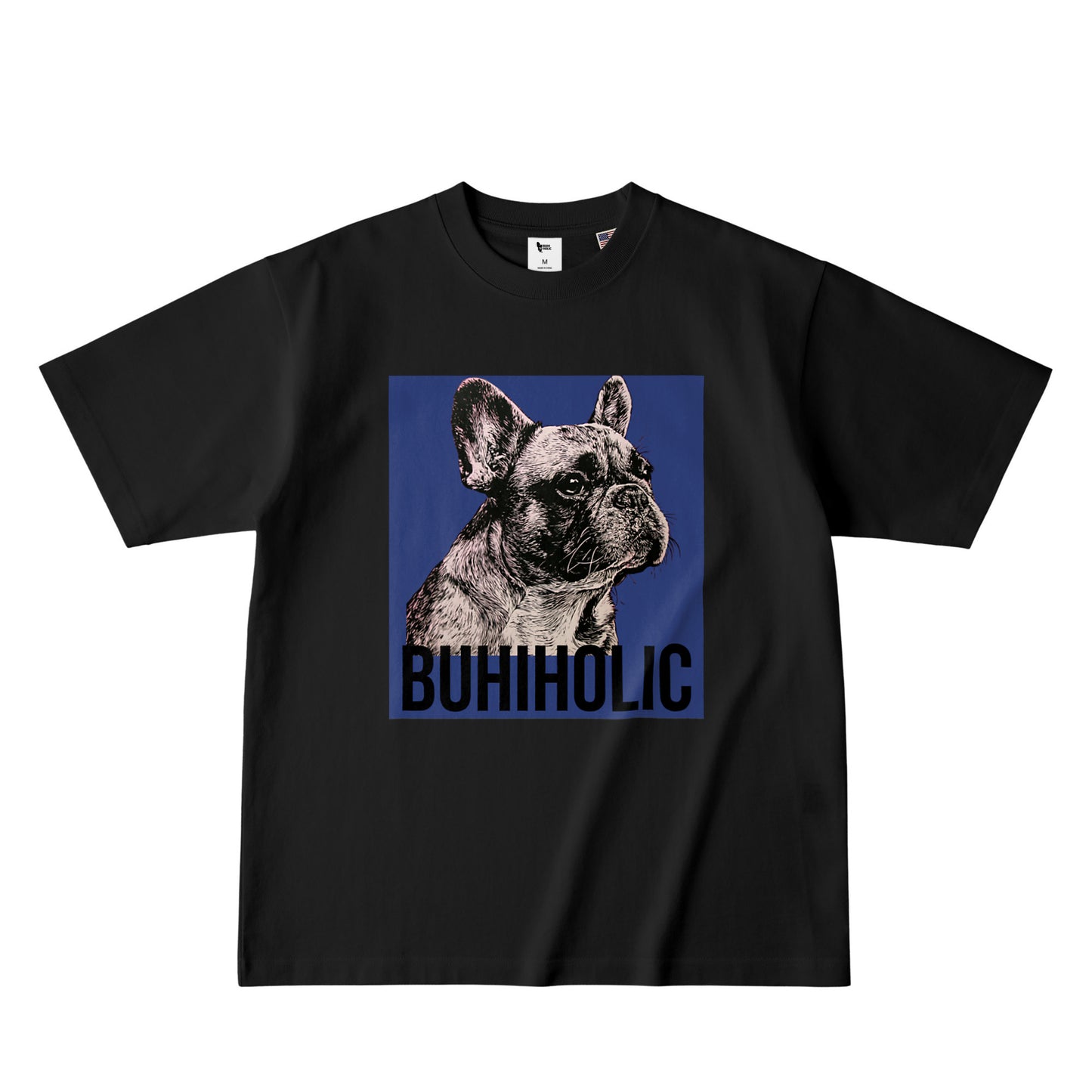 BUHIHOLIC ステンシルTシャツ(Indigo) deep-black image