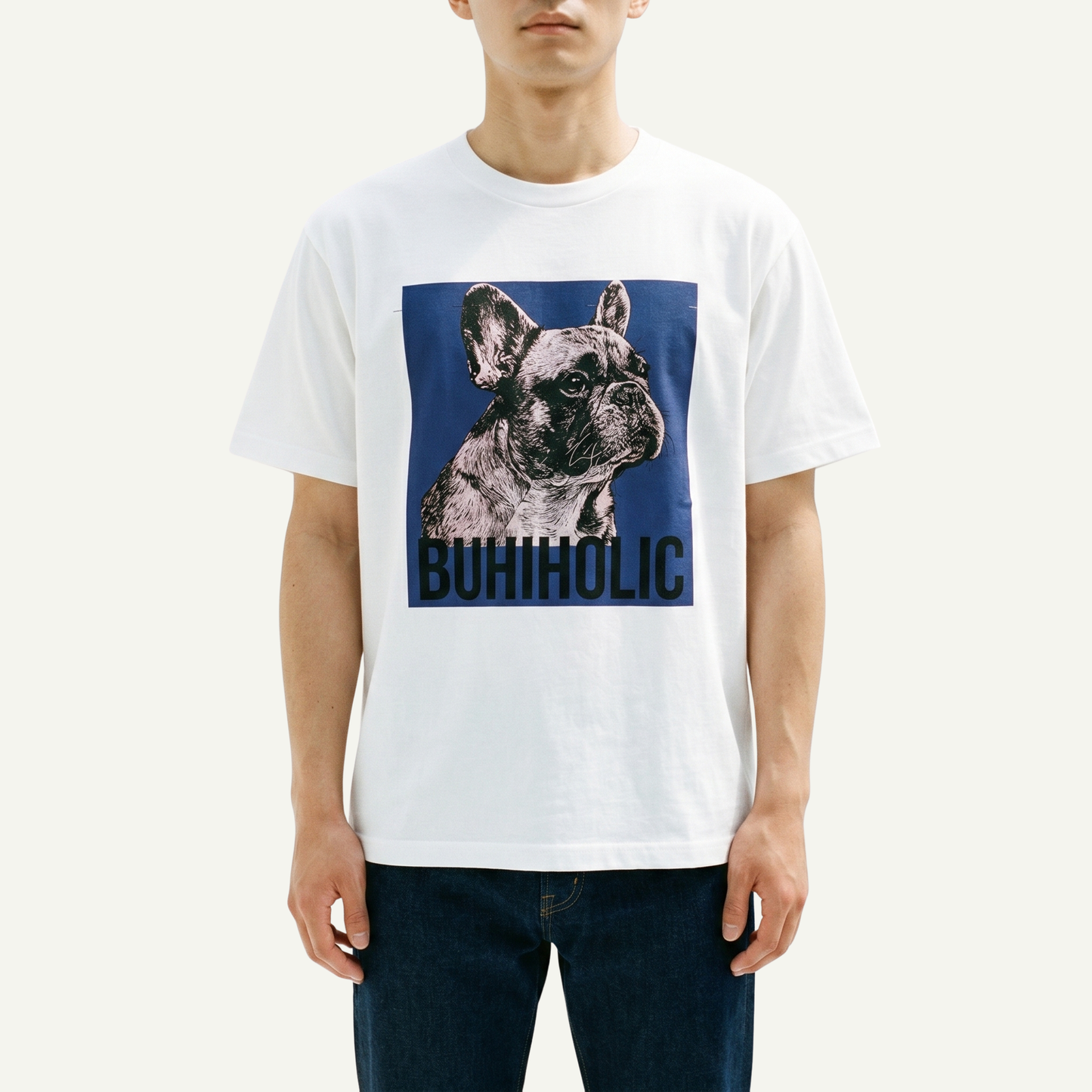 BUHIHOLIC ステンシルTシャツ(Indigo)