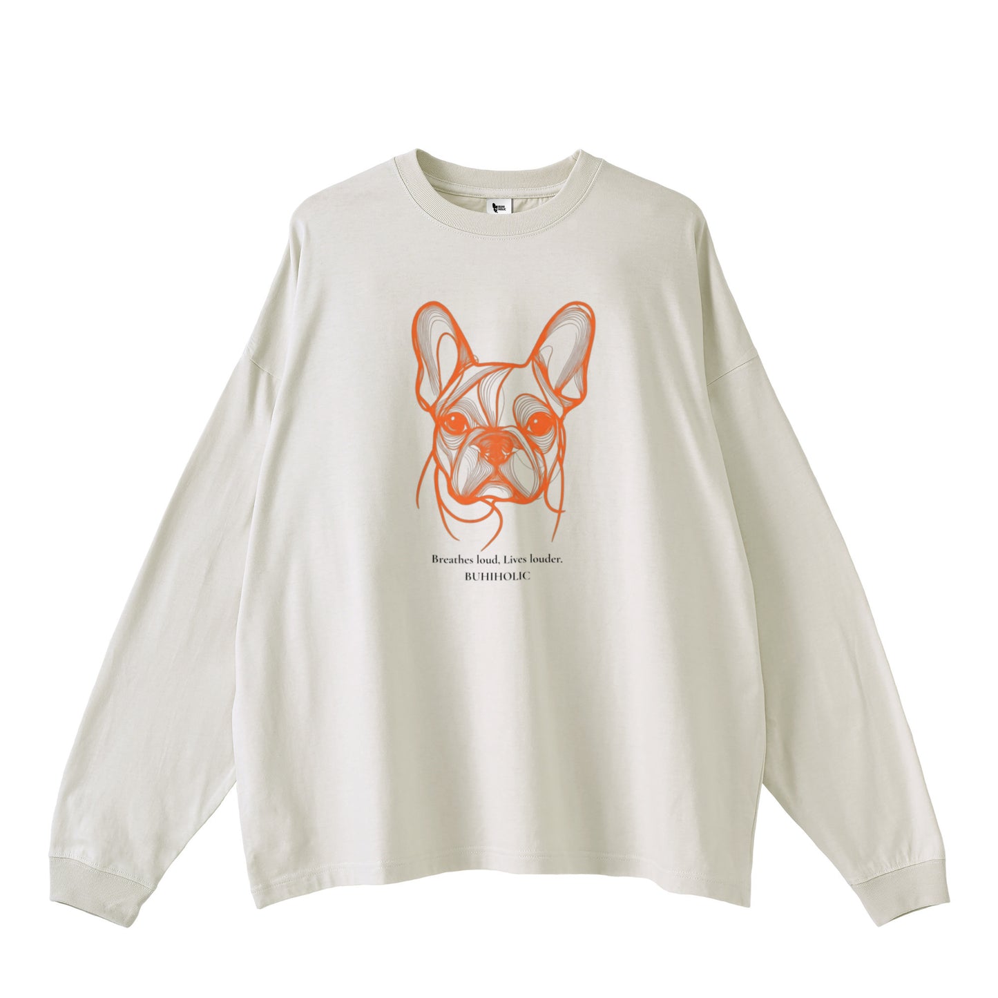 コンターラインブヒロングTシャツ gray image
