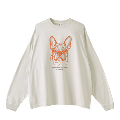 コンターラインブヒロングTシャツ gray image