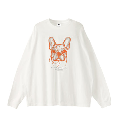 コンターラインブヒロングTシャツ white image