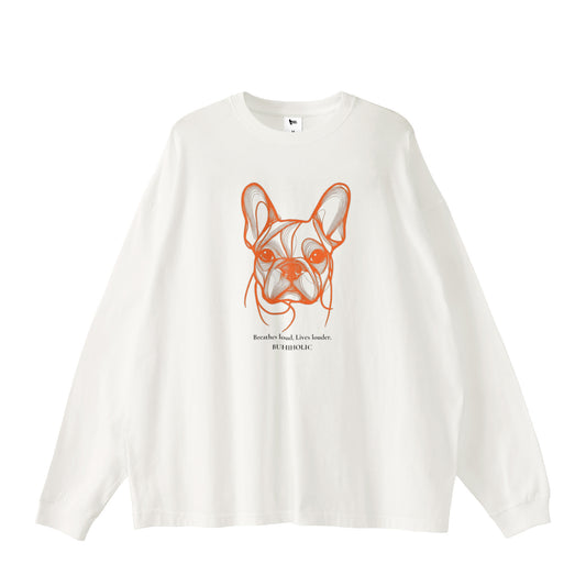 コンターラインブヒロングTシャツ white image