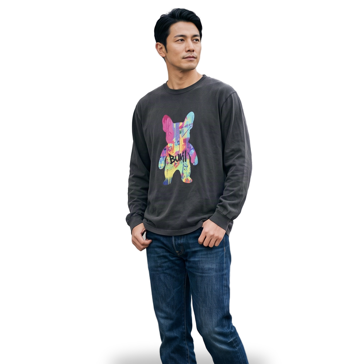 CANVAS BUHIロングTシャツ ブラック 着用