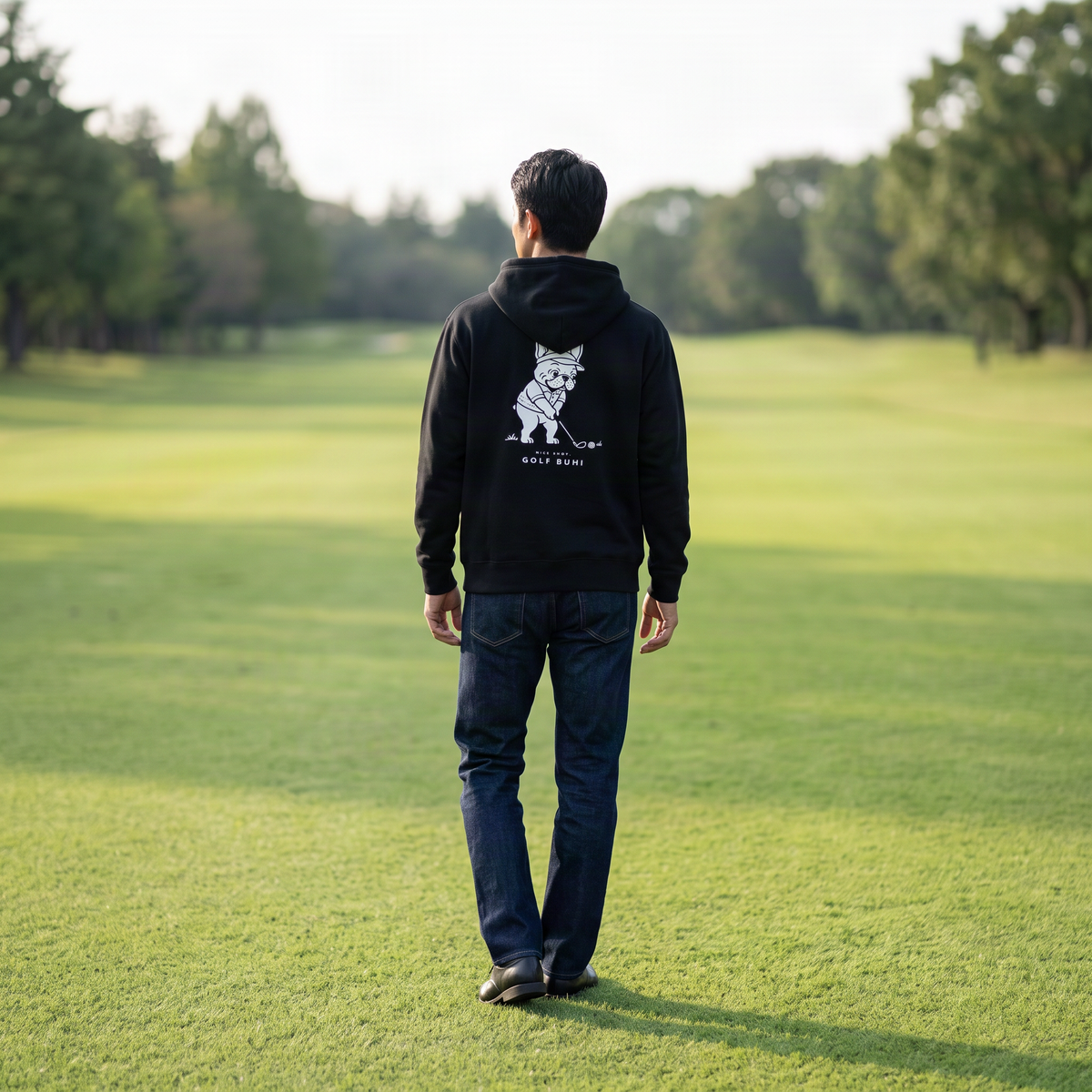 GOLF BUHIパーカー ブラック 着用